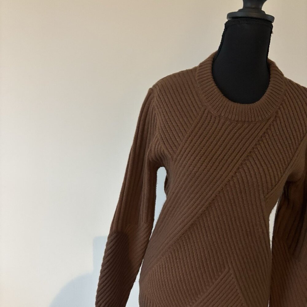 Eddie Bauer Women XS Brown Cable Knit Sweater Capsule Minimalist Outdoor Cottage - Picture 3 of 16
